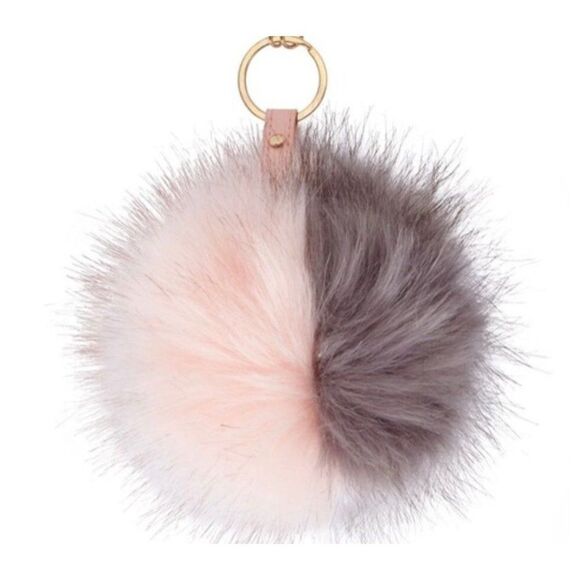 Large Soft Fluffy Pom Pom Keychain Keyring Purse Handbag Accessory - Picture 3 of 3